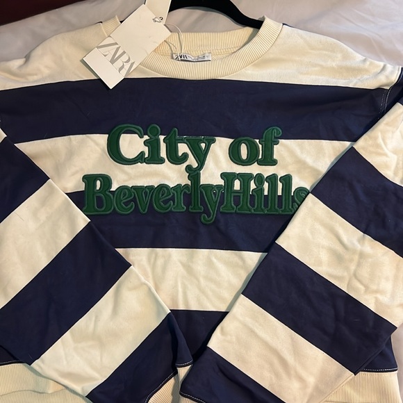 NWT Zara Crop City of Beverly Hills Sweatshirt - Picture 1 of 6